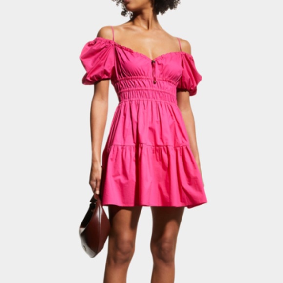 Pinko Abriolas Puff Sleeve White Mini Dress - Picture 6 of 6